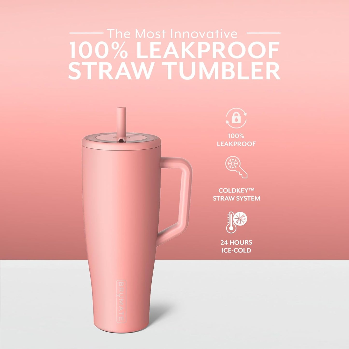 BrüMate Era 40 oz Tumbler with Handle and Straw - Guava