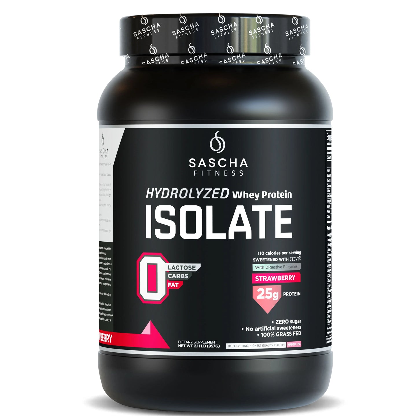 Sascha Fitness Hydrolyzed Whey Protein Isolate Strawberry