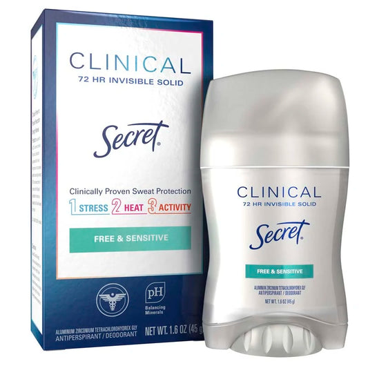Clinical Strength Invisible Solid Antiperspirant Deodorant Free & Sensitive