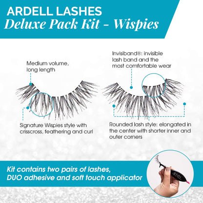 Deluxe Pack Lashes Wispies Black with Applicator