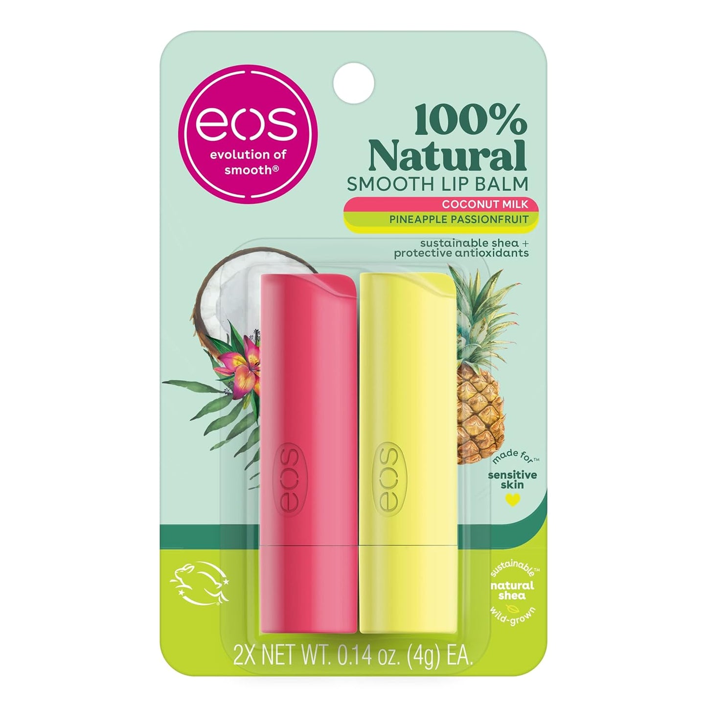 100% Natural Smooth Lip Balm - Coconut Milk & Pineapple Passionfruit