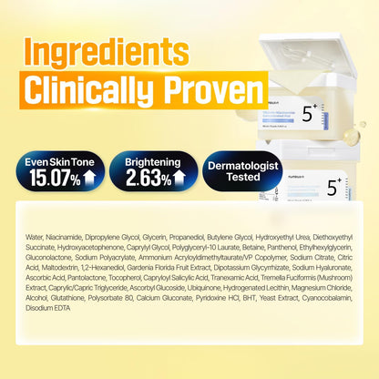 No.5+ Niacinamide Concentrated Toner Pad | Glutathione, Niacinamide, PHA & LHA