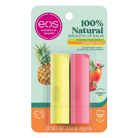 100% Natural Smooth Lip Balm - Strawberry Peach & Pineapple Passionfruit