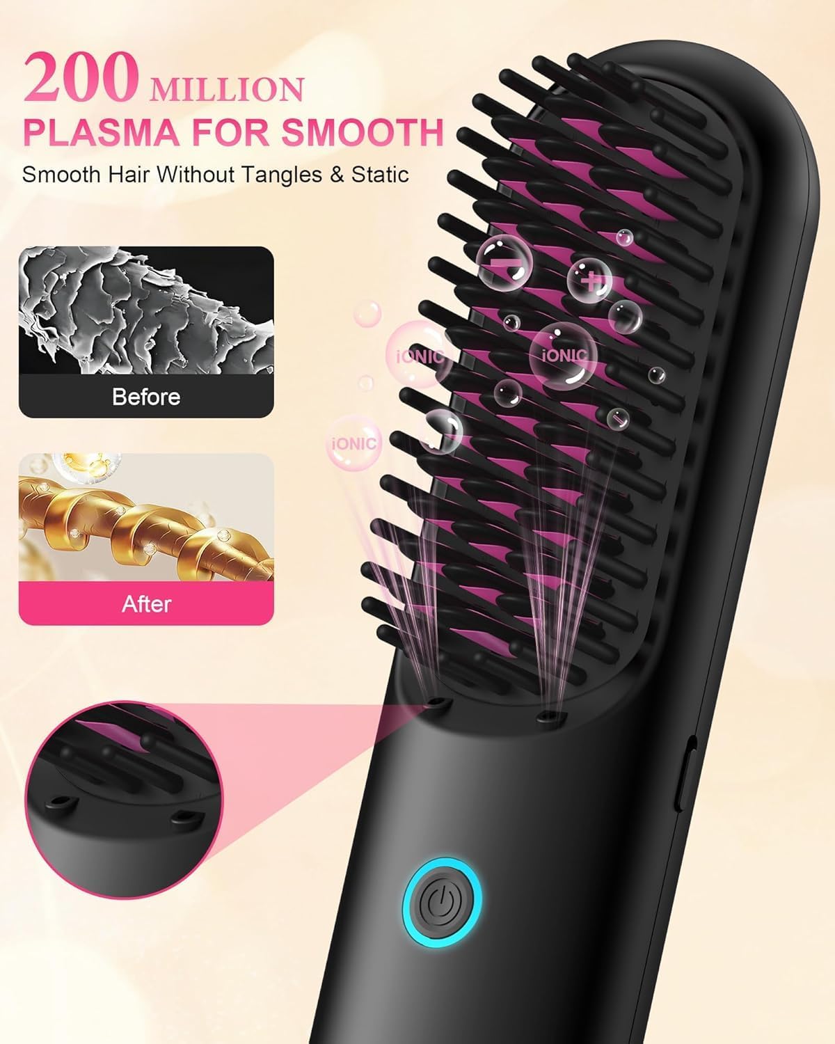 Porta Pro Plasma Cordless Hair Straightener Brush
