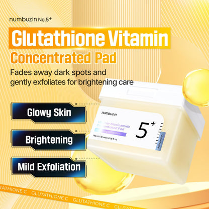 No.5+ Niacinamide Concentrated Toner Pad | Glutathione, Niacinamide, PHA & LHA