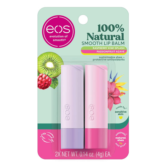 100% Natural Smooth Lip Balm - Raspberry Kiwi Splash & Passionfruit Agave