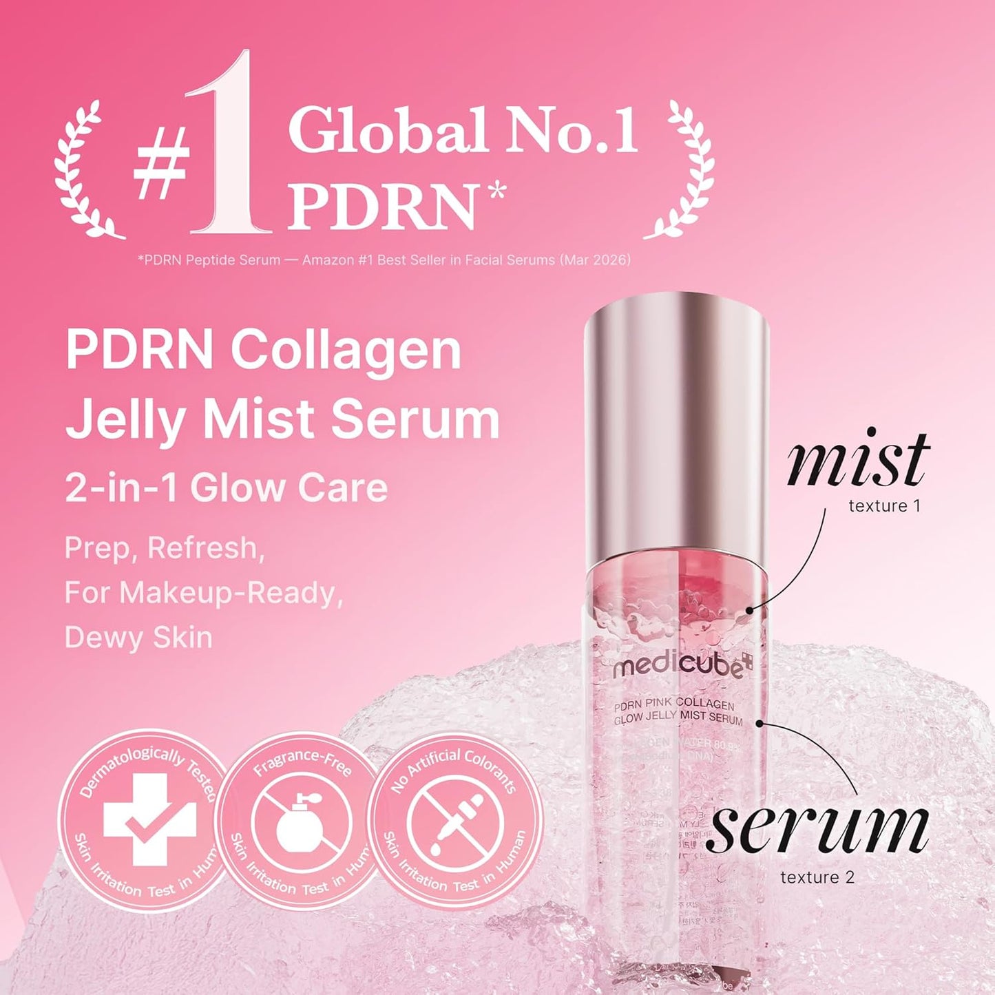 PDRN Pink Collagen Glow Jelly Mist Serum Travel Size