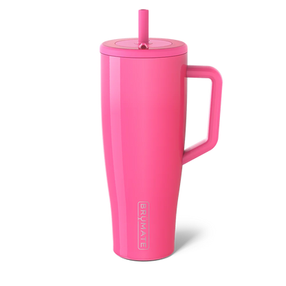 BrüMate Era 40 oz Tumbler with Handle and Straw - Neon Pink