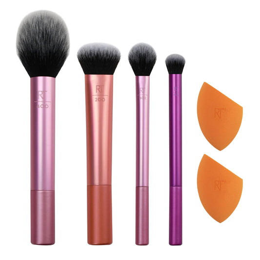 Everyday Essentials Makeup Brush Set With Bonus Miracle Complexion Sponge